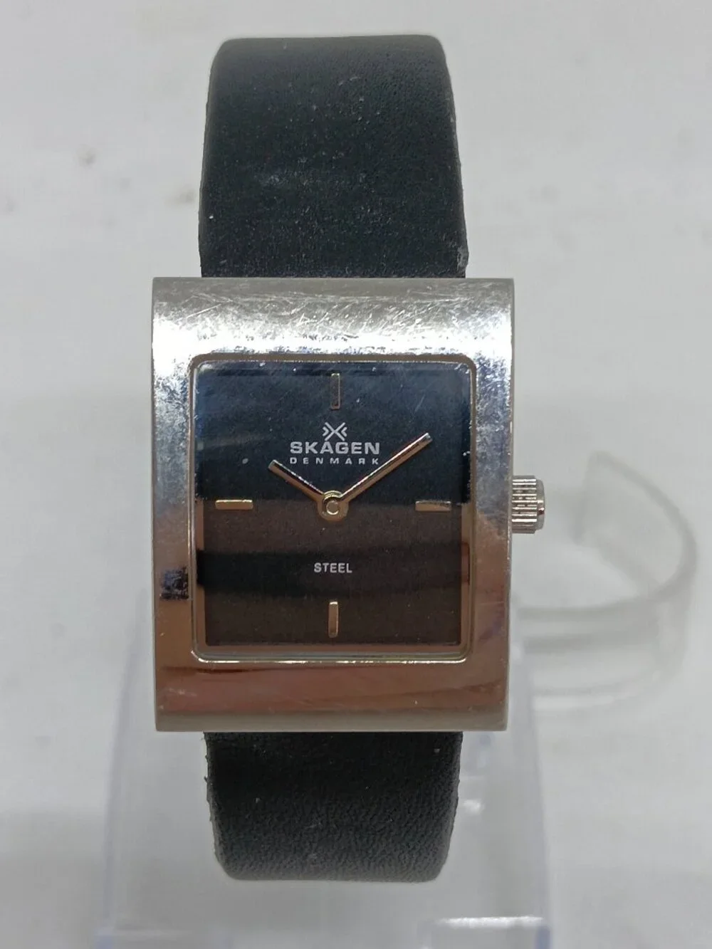 Skagen 227SSLB Women's 24mm x 31mm Rectangle Dial S/Steel Quartz Watch NEW BATT